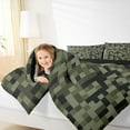 thumbnail image 4 of Feelyou Square Abstract Queen Comforter Set, Pixel Grid Miners Bedding Comforter Set, 3pcs, 4 of 8