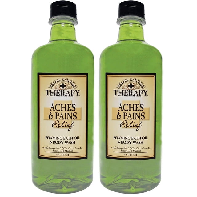 Aceite Espumoso para Baño Village Naturals Therapy para Dolores 480 mL x2