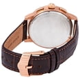 thumbnail image 3 of Men's Brown Leather Band Steel Case Flame-Fusion Crystal Quartz Silver-Tone Dial Watch SC0233, 3 of 3