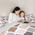thumbnail image 4 of Castle Fairy Vintage Geometric Quatrefoil Twin Comforter Sets 2pcs,Retro Rhombus Grid Bedding Set,Brown Pink Gray,Reversible,1 Comforter and 1 Pillowcase, 4 of 6