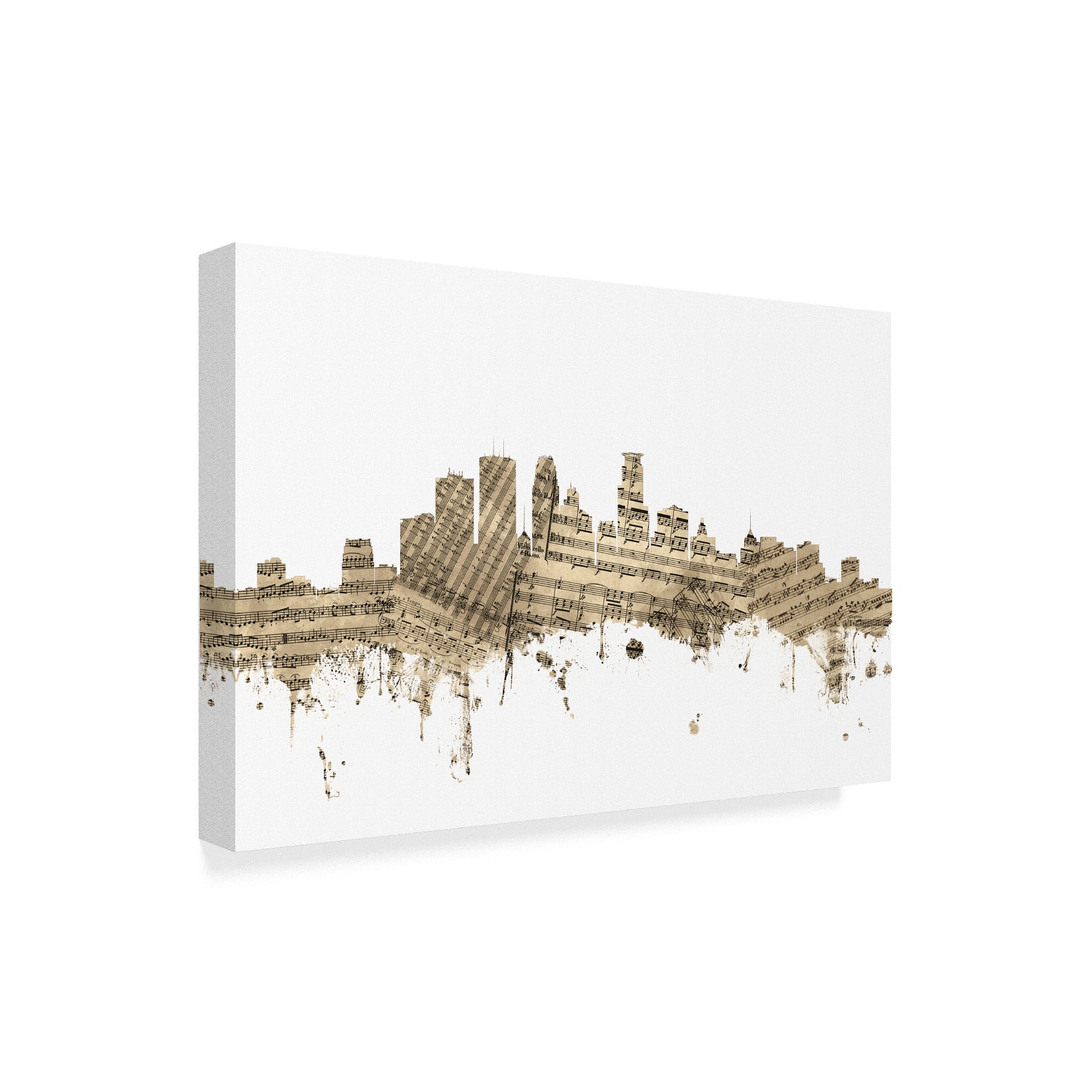 Trademark Fine Art 'Minneapolis Minnesota Skyline Sheet Music II' Canvas Art by Michael Tompsett