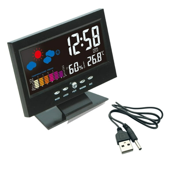 8082T Multifunctional LCD Digital Clock with Calendar Display Thermometer  Hygrometer Weather Station Clock New - Walmart.com