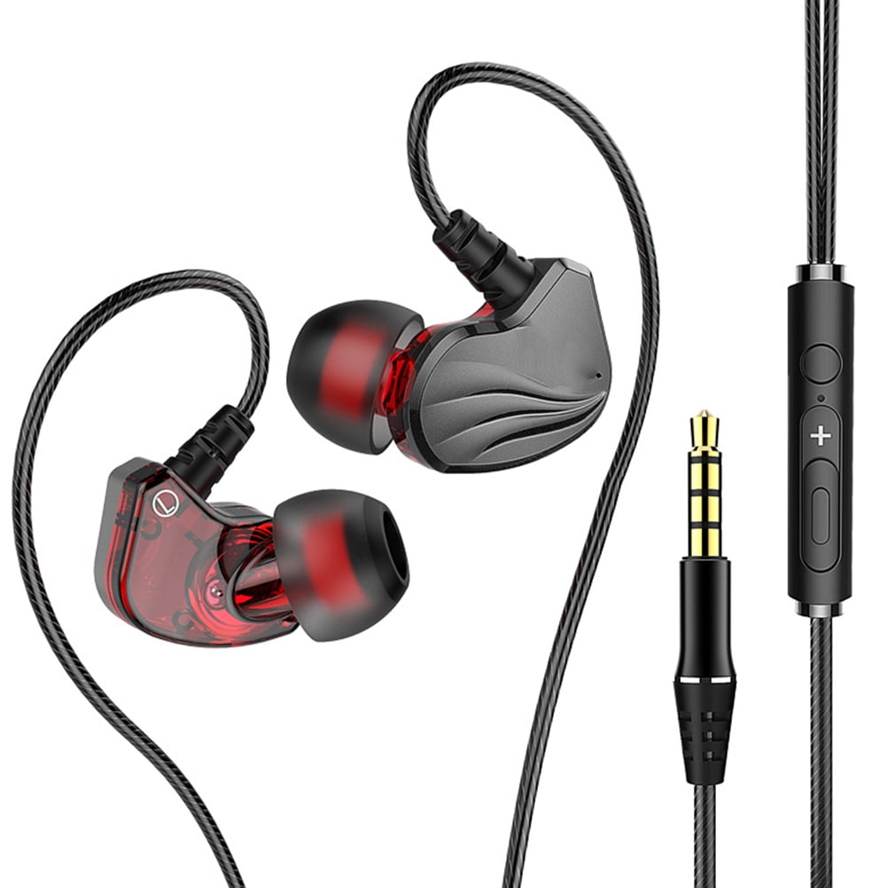 Minkissy Sport Wired Earbuds with Mic Black in-Ear Headphone for Running and Gym