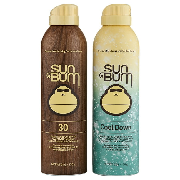 Sun Bum SPF 30 Sunscreen Spray 6 oz & After Sun Cool Down Spray 6 oz