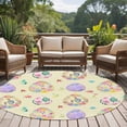 thumbnail image 5 of Easter Colorful Eggs Round Area Rug 5ft, Spring Flowers Leaves Country Plants Yellow Washable Non-Slip Circle Rugs for Bedroom Living Room Kitchen, Low Pile Carpet for Dining Room Playroom Nursery, 5 of 9