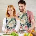 thumbnail image 3 of Pioneer Flower Floral Print Pattern Apron-Garden Aprons for Women with Pockets-Cotton Linen Waterproof Kitchen Cooking Gardening Aprons Adjustable for Kitchen,Cooking,BBQ and Salon 33x27 Inch, 3 of 7