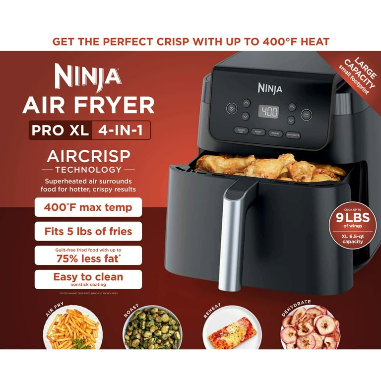 あうる サイズ4 XL Free Shipping! Ninja Air Fryer Pro XL 6.5 QT Basket Air Fryer with