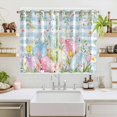 thumbnail image 2 of Easter Eggs Kitchen Curtains Window Panels, Spring Daisy Eucalyptus Leaves Blue Plaid Insulated Window Treatment Curtain, Grommet Curtains for Bedroom/Living Room/Bathroom, 2 Piece 52"Wx63"L, 2 of 8