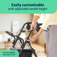 thumbnail image 3 of Andador con ruedas Medline de acero para adultos con movilidad reducida, color negro, capacidad de peso de 136 kg, ruedas de 20 cm, plegable, asas ajustables, ideal para personas mayores., 3 of 5