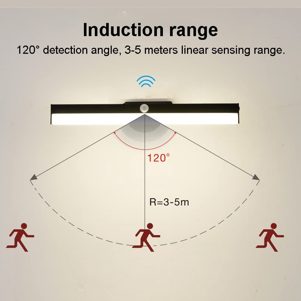 Human Body Induction Vanity Light Adjustable Linear Bathroom Light Fixture, LED Sensor Makeup Wall Sconce, Bath Vanity Wall Lamps with Switch, 4000K Natural White