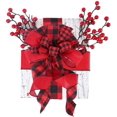 thumbnail image 4 of Lazo rojo para adorno de árbol de Navidad, serpentina de malla para adornos navideños, decoración de corona (negro y rojo), 4 of 5