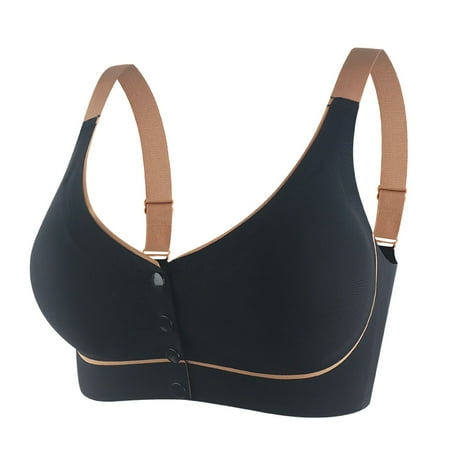 

Sngxgn Sticky Bras For Women Womens Bra Pack Stretch Pullover Bra Low-Impact Racerback Bra Black 2XL