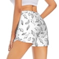 thumbnail image 4 of Picia Sea Turtle Pattern Women's 2 in 1 Athletic Running Shorts High Waisted Workout Casual Gym Sweat Shorts with Comfy Liner Zipper Pockets-Large, 4 of 9