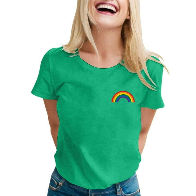 Stylish Women's T-Shirts Short Sleeve Casual Tops for Everyday Wear with Patterned Print for Spring Summer Fashion