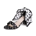 thumbnail image 6 of Hinvhai Open Toe Women Platform High Heel Polka Dot Plus Size Shoes Bows Strappy Sandals Black 6(37), 6 of 9