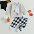 thumbnail image 3 of Okbabeha Fall Winter Baby Boys Clothes Cute Crewneck Sweatshirt Top and Casual Jogger Pants 2 Piece Halloween Outfits, 3 of 7