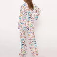 thumbnail image 4 of RKSTN Ensembles de Pyjama pour Femmes Imprimés Mode Détente Col Cardigan Satin Robe de Maison Ensemble de Pyjama Doux Confortable Pyjamas, 4 of 5