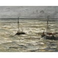 thumbnail image 2 of Hendrik Willem Mesdag 18x15 Gold Ornate Wood Frame and Double Matted Museum Art Print Titled - At Sea (1893), 2 of 4