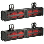 2 Rockville XBAR-24 24"ATV/UTV Soundbar Bluetooth Speaker Systems w/LED+Wire Kit