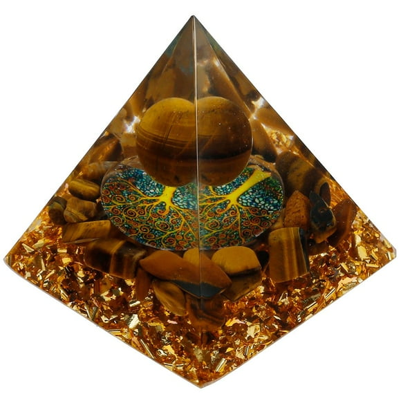 AMERTEER Pyramid Resin Crystal Pyramid Resin Crystal Pyramid Crystal Energy for Protection Pyramid Crystal Desktop Meditation Ornament Creative Gifts for Home and Office