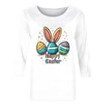 thumbnail image 4 of Camisetas Casuales de las Mujeres Impresas 3/4 Manga Cuello Redondo Blusa, Moda Ligera Superior para el Hogar Y el Uso Diario, Cómoda Imitación de la Tela Del Estante, 4 of 7