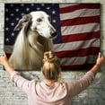 thumbnail image 5 of Borzoi Dog American Flag Canvas Poster Wall Art Dog Pictures for Wall Decor Red White Blue Flag of USA Patriotic Painting Print for Living Room Bedroom Office, 5 of 5