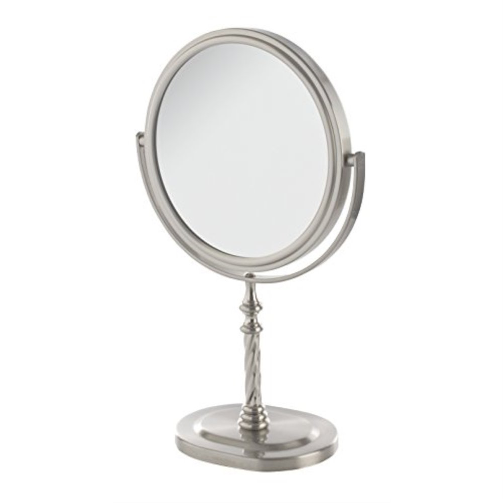 jerdon style jp526n 6 in., 5x1x table top mirror, nickel, height 11 in