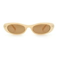 thumbnail image 3 of Womens Classy Iconic Narrow Oval Plastic Retro Mod Fashion Sunglasses Peach - Brown, 3 of 7