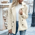 thumbnail image 4 of KZKR Women's Long Sleeve Faux Shearling Coat Lapel Zip Up Warm Shaggy Oversized Coat Jacket, 4 of 4