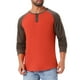 thumbnail image 4 of Camisetas de manga larga Raglan para hombres INSPIRE CHIC, estilo casual, tipo Henley, 2XL, rojas, 4 of 6