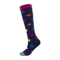 thumbnail image 1 of Unisex Multi Color Printed Sweat Wicking Breathable Sports Compression Socks Elastic Long Tube Design, 1 of 3