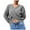 Grey, variant on UJNDER Fashion Solid Crop V Neck Long Sleeve Knit Sweater Pullover for Women Black M