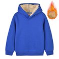 thumbnail image 4 of Uxgjfwu Toddler Kids Flannel Sweatshirt Boys Girls Winter Warm Plush Lined Long Sleeve Shirts Casual Sports Hooded Tops, 4 of 7
