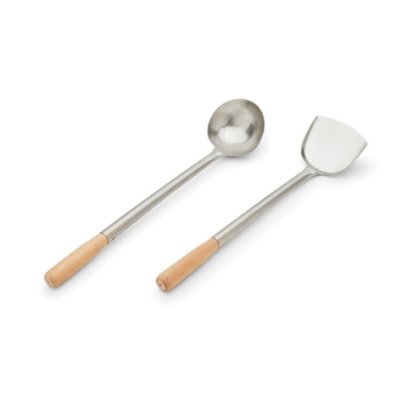 Fox Run Wok Spatula & Ladle Tool Set, Extra-Long Restaurant Size
