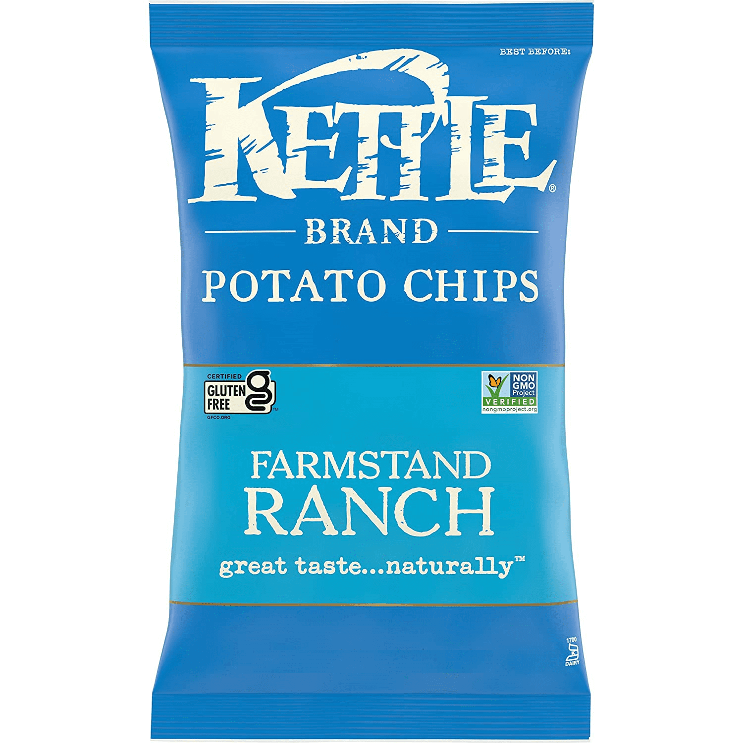 Kettle Brand Farmstand Ranch Kettle Potato Chips, 7.5 oz. Bags, 4Pack