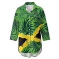 thumbnail image 4 of Xoenoiee Jamaica Flag Palm Leaves Print Women's Swimsuit Beach Cover Ups Shirt V-Neck Blouse Button Down Shirt Side-Slit Hem Dresses Tops Plus Size, 2XL, 4 of 7