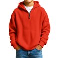 thumbnail image 3 of YOUYEDIAN Boys 1/4 Zip up Hoodie Casual Long Sleeve Waffle Hooded Sweatshirt, 3 of 4