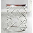 thumbnail image 2 of SAFAVIEH Phoebe Silver Ribboned Round Accent Table, Cherry, 2 of 5
