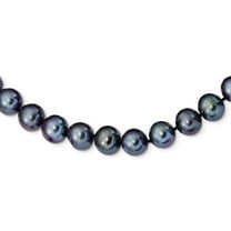 Primal Silver Sterling Silver Rhodium Plated 10-11mm Black Freshwater Cultured Pearl Necklace
