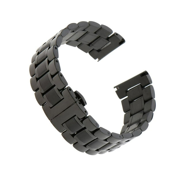 Correa de reloj Hugo Banda de reloj de acero inoxidable Negro 24mm