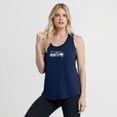 thumbnail image 4 of Women's Fanatics College Navy Seattle Seahawks Iron Fan Tank Top, 4 of 5