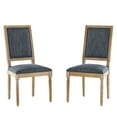 thumbnail image 2 of Christopher Knight Home Vintage Upholstered Dining Chairs, Solid Wood Frame, Haze Blue, Set of 2, 2 of 9