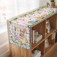 thumbnail image 6 of Table Runners 70 Inches Long Dress Scarves, Happy Easter Bunny Farmhouse Coffee/Dining/Kitchen Table Decor, Holiday Table Runner, Spring Floral Pink Blue Plaid 13x70 Inch, 6 of 9