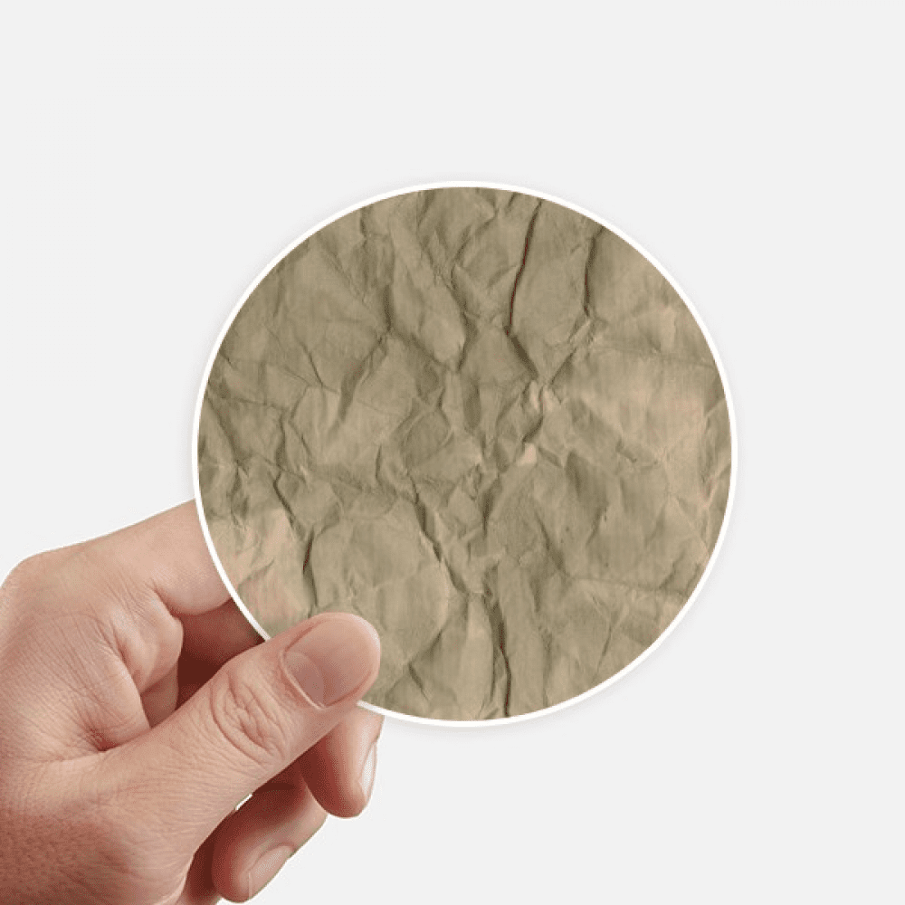 Paper Dirty Fold Texture Corrugation Sticker Round Wall Suitcase Laptop