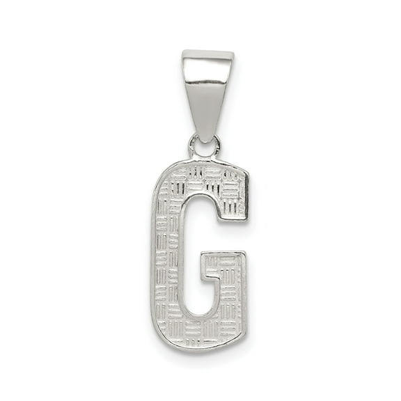 Sterling Silver Textured Letter G Pendant Necklace, Alphabet Initial Charm for Men and Women, Unisex Minimalist Identity Jewelry, Custom Monogram Accessory