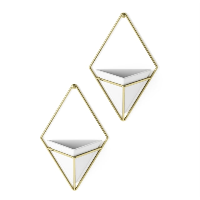 Base para pared Triangular Trigg CH 2 piezas Blanco/Oro Umbra 470753-524