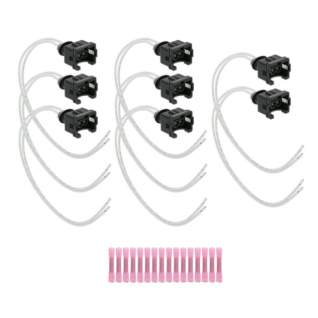 Unique Bargains 8Pcs Conector de Inyector de Combustible Wiring Harness para Ford E-150 Conector Plug Pigtail con Bloque de Terminal para Reemplazar 280150556/280150909/280150939