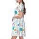thumbnail image 2 of Disketp Gold Stars Blue Dots Pattern para Vestido de Manga Corta para Mujeres, Vestidos de Verano para Mujeres, Casual y Holgado para la Playa, 2 of 6