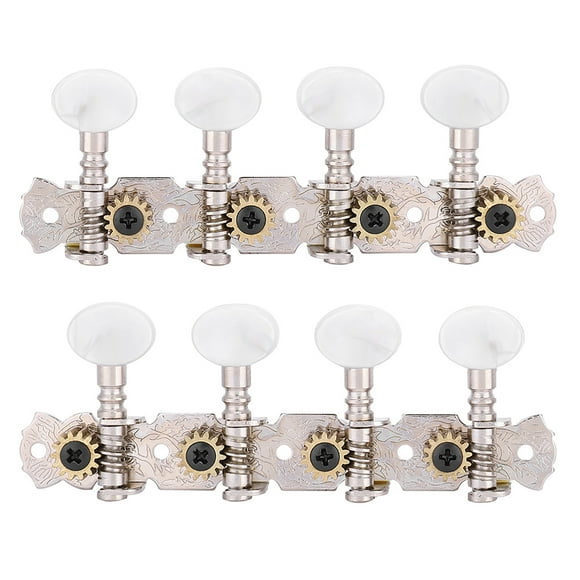 Tuning Pegs, Easy To Install White + Silver Steel + Acrylic + Copper Mandolin Machine Head, For 8 String Mandolin Tuners