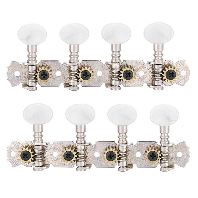 Steel + Acrylic + Copper Tuning Pegs, Mandolin Machine Head, White + Silver Exquisite Outlook For 8 String Mandolin